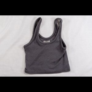 Gray ribbed crop top